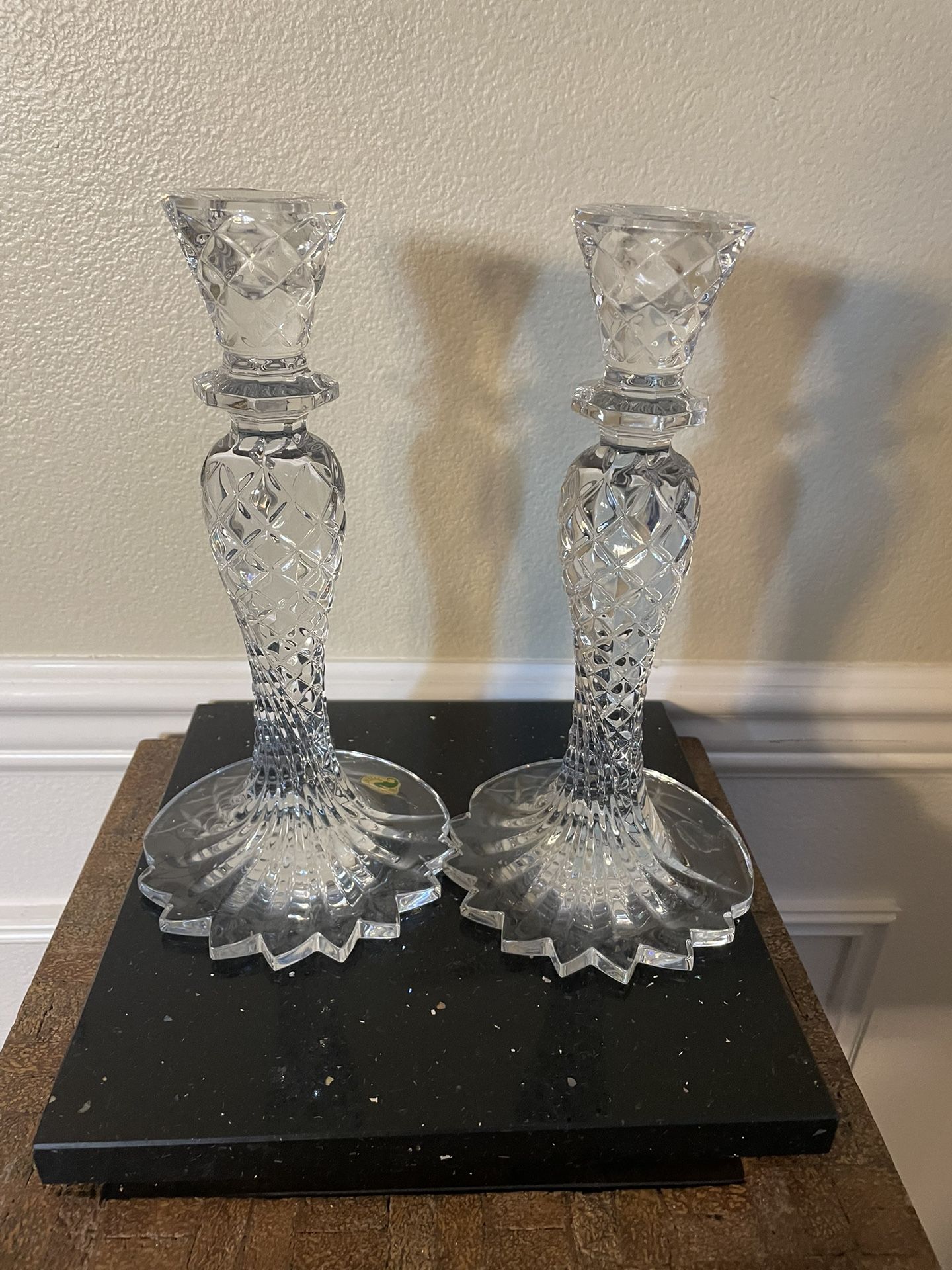 Waterford Crystal Sea Jewel Candle Stick 10” Abstract Seahorse 