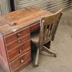 Old Desk with Chair
