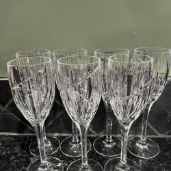 7 Mikasa “Uptown” Crystal Wine Glasses