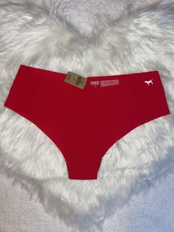 PINK No Show Cheekster Underwear Smooth Red