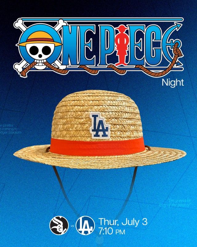 Dodgers x One Piece Luffy Straw Hat SGA 7/3/25 Anime Collab