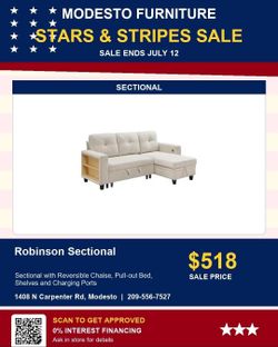 Sofa chaise with pullout bed and storage ! REAL PRICE