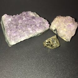 Amethyst Crystal/ Pyrite Crystal 