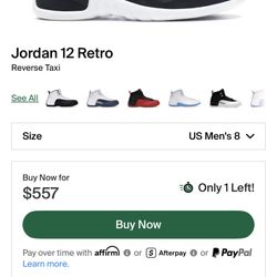 Jordan Reverse Taxi Size 8 Men