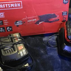 Craftsmen 3/8 Power Ratchet Two Batteries And Two Chargers 