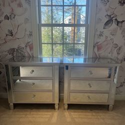 Beautiful Mirror end Tables- 