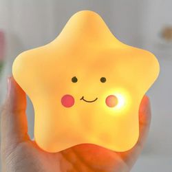 NEW Cute Adorable Star Shaped Kid Baby Night Light Toy Gift 3.9"