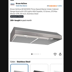 Kitchen stove hood vent