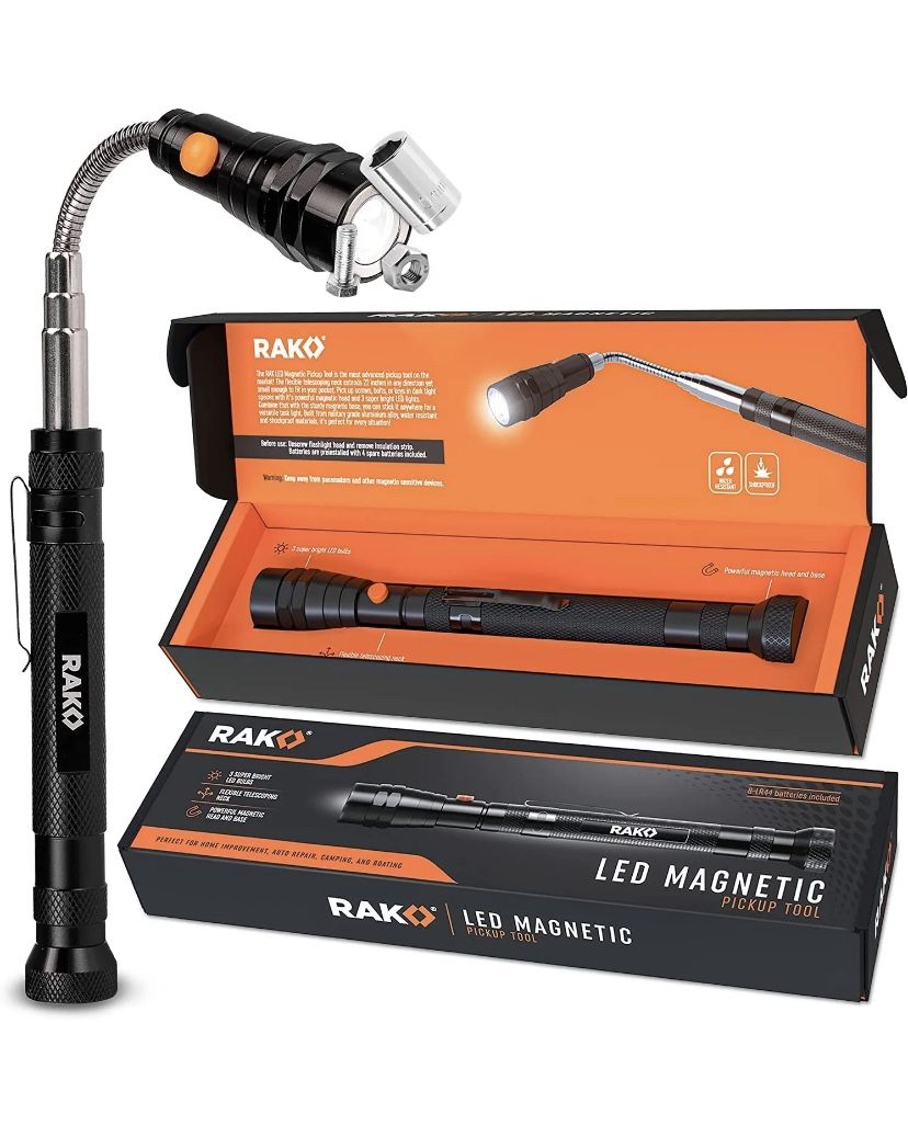 Telescoping Magnetic Pickup Tool - Extendable Magnetic Flashlight