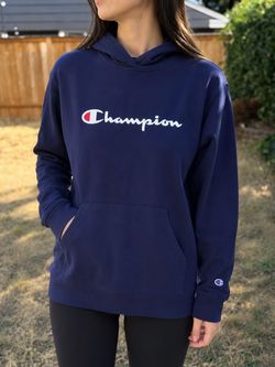 Champion Navy Blue Hoodie Medium