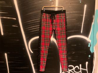 mnml Plaid Track Pants - Red - L