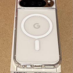 Google Pixel 9 pro White With Case And Screen Protector New Charger