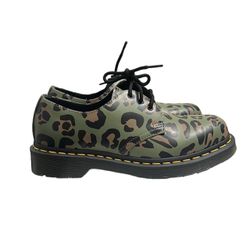 Dr. Martens 1461 Distorted Leopard Printed Lace-Up Shoes Size 7 Ladies