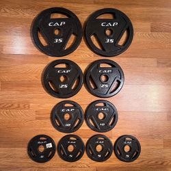 160 Pound 2” Olympic Easy-Grip Weight Lifting Plate Set