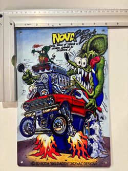 12 x8 metal sign Rat Fink