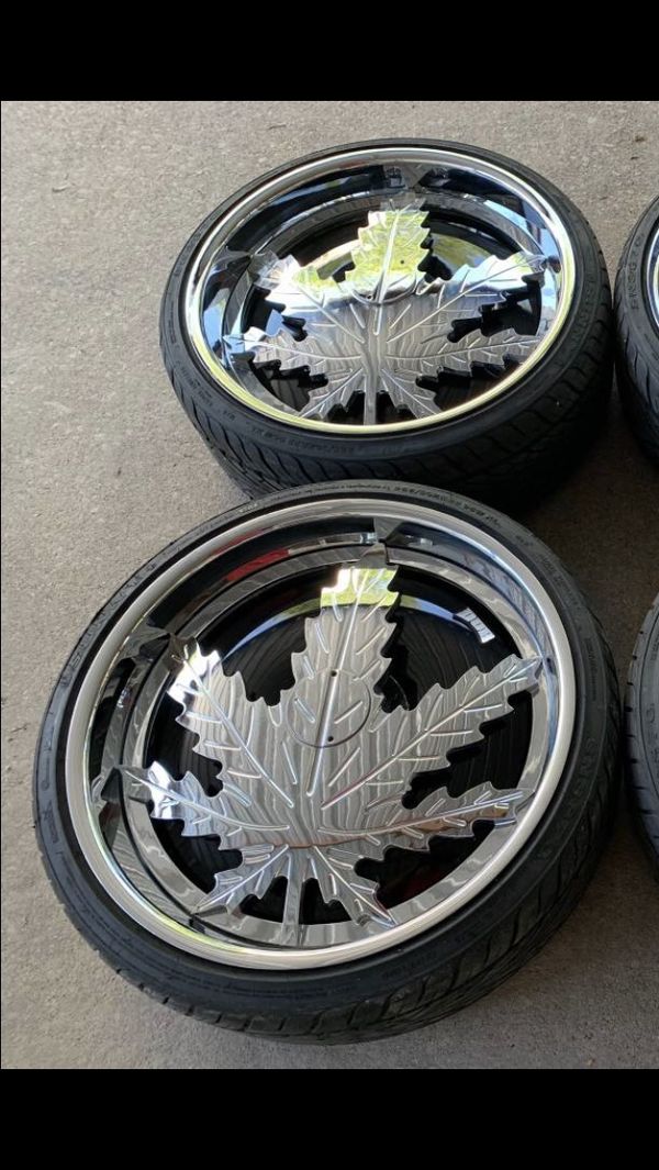 New 22” DUB floater Rims And Tires 5 Lug Universal Bolt pattern 22s 22