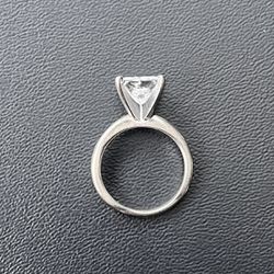 Wedding Ring. 14k White Gold and A moissanite gem Thumbnail