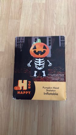 Pumpkin head skeleton inflatable