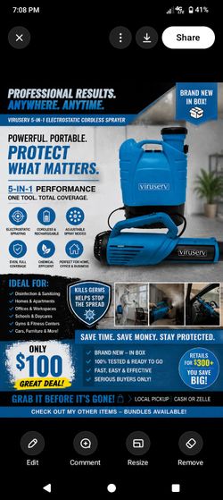 Viruserv 5 in 1 electrostatic cordless sprayer