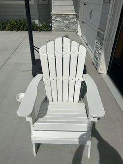 Brand new poly lumbar white Adirondack chair