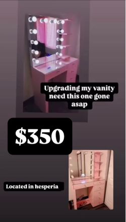 Pink vanity