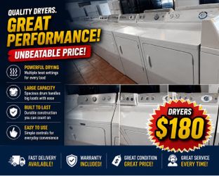 Dryers only $180 warranty including ✅