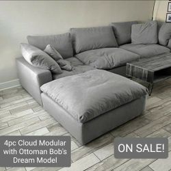 Cloud Modular Sectional Couch Sofa With Ottoman 