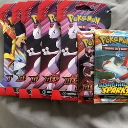 4 Pack Destined Rivals Sleeved Booster Pack Art Bundle And Surging Sparks