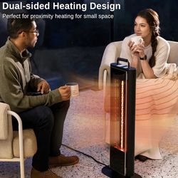 1500W Patio Heater, Table Side Portable Electric Heater with Double-sided Heating  🎅🎅🎅🎅