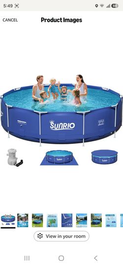 SPECIAL FOR FATHERS DAY SUNRIO SWIMMING POOL SIZE 12 FT X 33 IN METAL FRAME COMPLETE