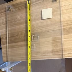 Bundle of 3 picture frames, acrylic 11x14” , 2 side 4”x6” black border frame, and 13”x16” gray wood frame