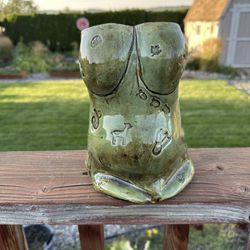 Vintage Body Torso  Figure Vase Appx 8x4