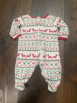 Boys or girls Christmas sleeper pajamas size 3/6 months #22
