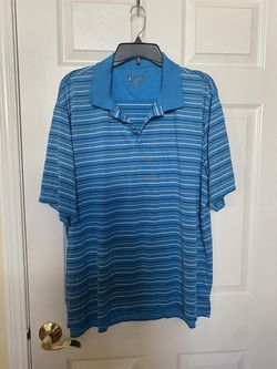 Izod Mens Blue Striped Polo Shirt XXL