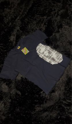 BAPE Grey Plaid Ape Head Tee