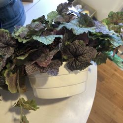 White Vase With Faux Foliage 