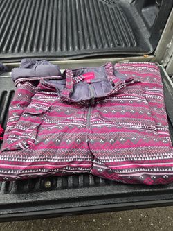 Girls Snow Overalls Size Med 10-12
