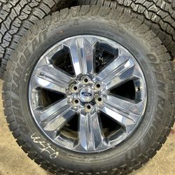  20" Ford F150 Lariat Factory OEM Chrome Wheels Open Range A/T 275/60/20 115T 98%