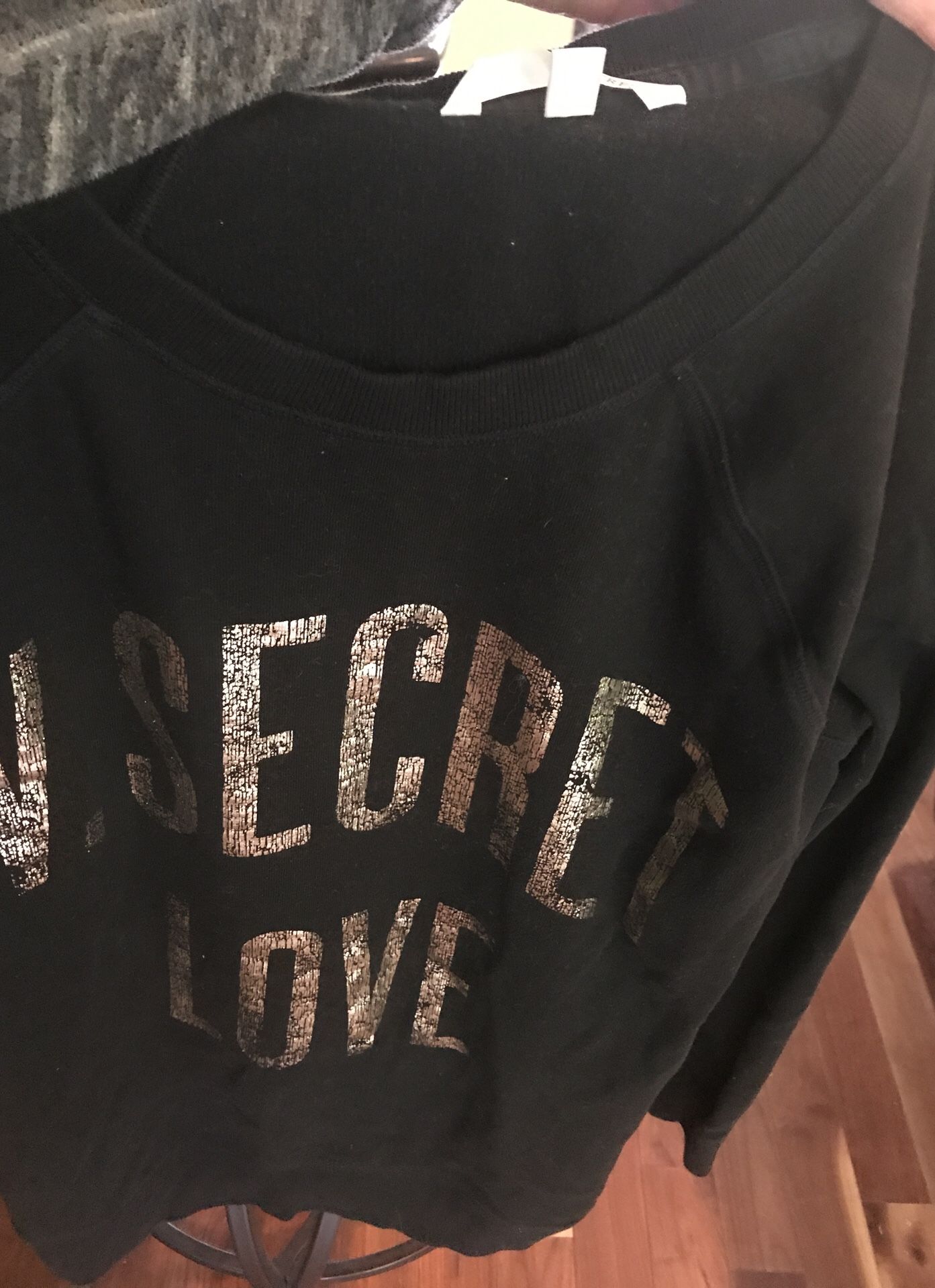 Victoria secret black sweatshirt size small slender