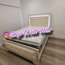 NEW QUEEN BED FRAME AND MATTRESS 