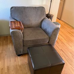 Stylish Brown Leather Ottoman