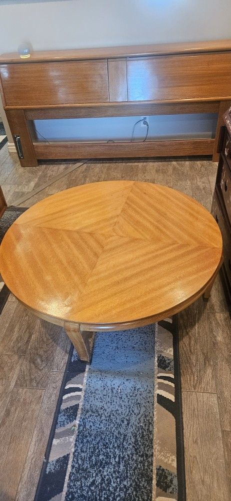 John Keal: Brown Saltman Cocktail Table, Bleached Mahogany