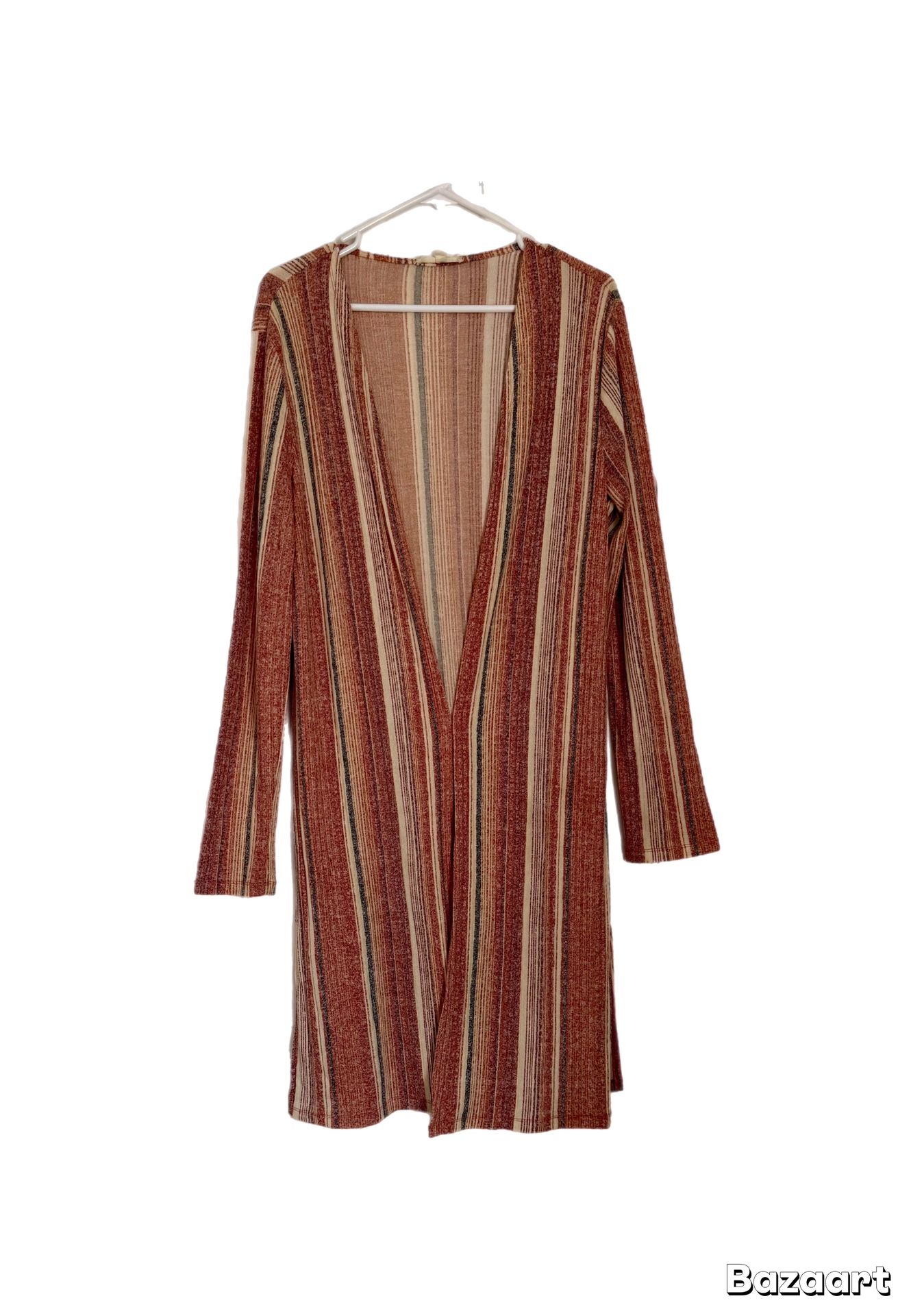 Another Reason Lightweight Long Ombré Striped Cardigan XL