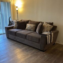 102” Brown Living Spaces Sofa/Couch