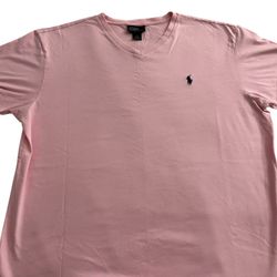 Polo Ralph Lauren Pink Classic V-Neck Short Sleeve T-shirt Men’s Size Large