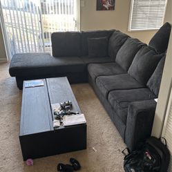 Sectional Couch And Two End Tables 