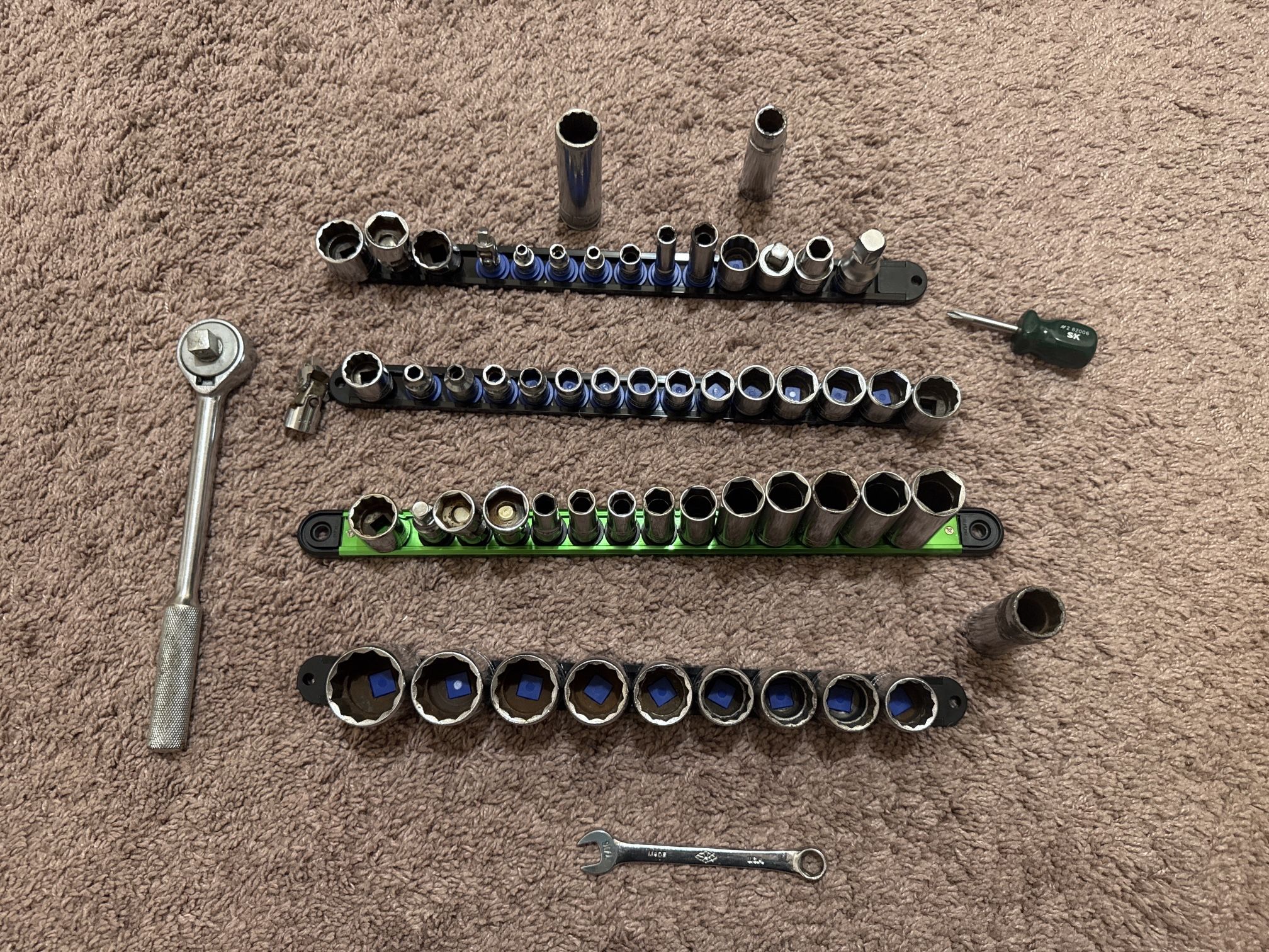 SK Tools Socket Lot – 70+ pcs, All USA-Made, Vintage + Solid Use