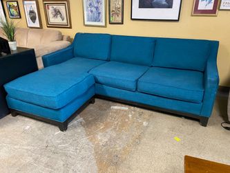 Teal 3 Seat Sofa w/ Moveable Lounger