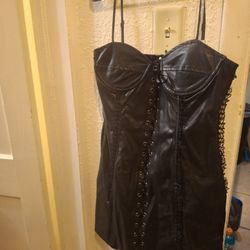 Faux Leather Dress