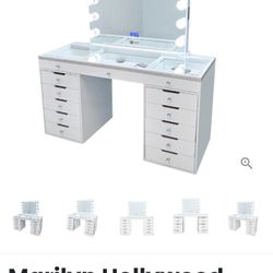 *Like New* Marilyn Hollywood Makeup Vanity  Station w/ Built In Bluetooth Speakers 